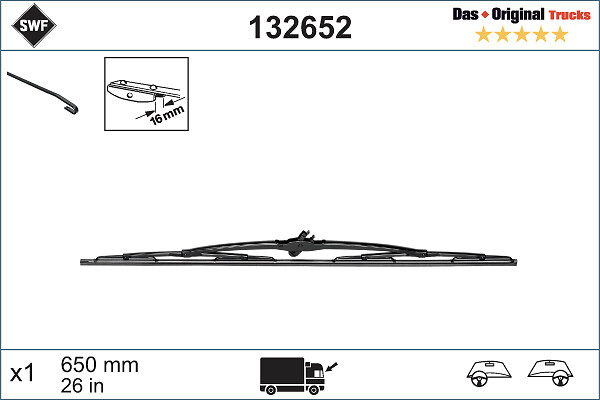 SWF TRUCK Ablaktörlő lapát 132652_SWF